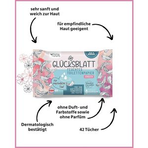 Produktbild für Toilettenpapier Glücksblatt Feucht, Sensitiv, ohne Parfüm