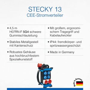 Produktbild für CEE-Stromverteiler as-Schwabe Stecky 13, mobil, für außen
