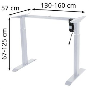 Produktbild für Schreibtischgestell LMG FYED-1-GRA, grau, 4 Memoryspeicher