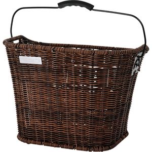Fahrradkorb Fischer-MTS Retro, braun, aus Rattan, 20 Liter