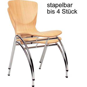 Produktbild für Besucherstuhl Nowy-Styl Bingo Wood, stapelbar