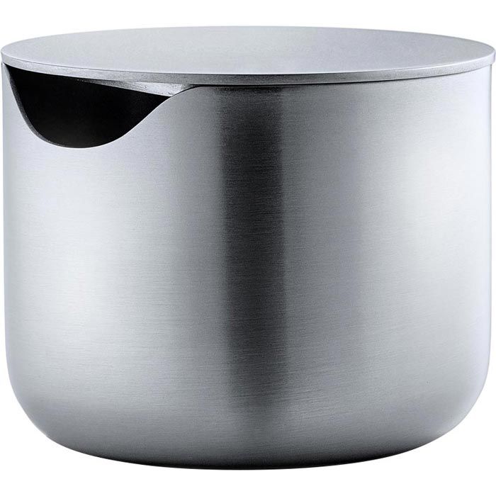 Blomus Zuckerdose Basic, silber, aus Edelstahl, mit Deckel, 5,2 x 6,6 cm – Böttcher AG