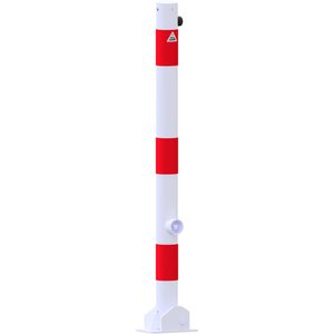 Produktbild für Absperrpfosten Schake 460FUB, rot/weiß, aus Metall