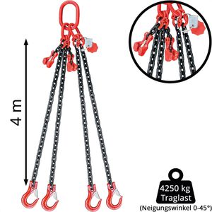 Produktbild für Kettengehänge SEWOTA Traglast 4,25 t, 4-Strang