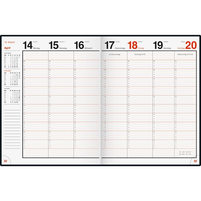 Buchkalender 2026 A4 Modell 787 21x29,7cm 1Tag/1Seite Schwarz Brunnen 10 78760 Zid1084356