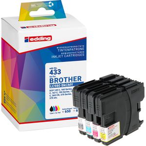 Produktbild für Tinte Edding EDD-433 für Brother LC-980VAL Value Pack
