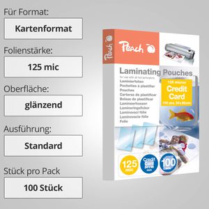 Produktbild für Laminierfolien Peach PP525-07, 54 x 86 mm