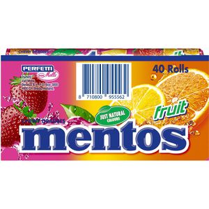 Produktbild für Kaubonbons Mentos Fruit Dragees, 40 Rollen