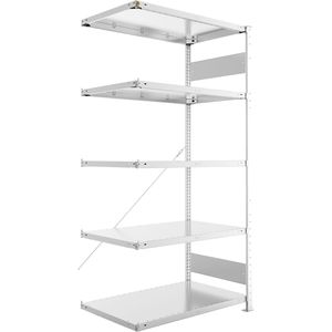 Anbauregal META-Regalbau 20095024, 5 Metallböden