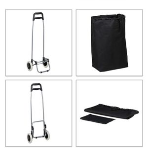 Produktbild für Einkaufstrolley Relaxdays schwarz, klappbar