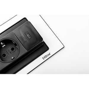 Produktbild für Einbausteckdose EVOline BackFlip, mit 3 m Kabel, klappbar