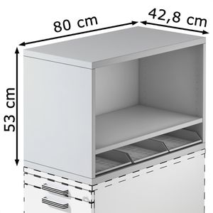 Produktbild für Aufsatzschrank Hammerbacher SCA1, lichtgrau
