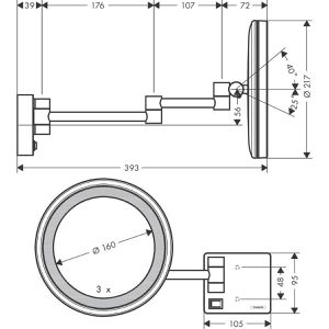 Produktbild für Kosmetikspiegel hansgrohe AddStoris, Beleuchtung, verchromt