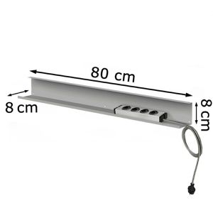 Produktbild für Kabelwanne Kerkmann Move 1, 3001, silber