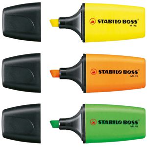 Textmarker Stabilo Boss MINI, 3 Stück