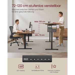 Produktbild für Schreibtisch Vasagle LSD138K01, braun / schwarz