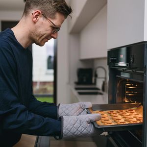 Produktbild für Ofenhandschuh LauterSchutz LS104, mit Topflappen, grau
