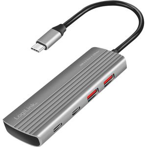 USB-Hub LogiLink Ultra-Slim UA0413, silber