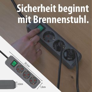 Produktbild für Steckdosenleiste Brennenstuhl Eco-Line, 1,5m Kabel
