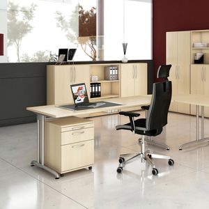 Produktbild für Rollcontainer Hammerbacher B-Serie, aus Holz, ahorn