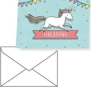 Einladungskarten Perleberg Einhorn, für Kindergeburtstage