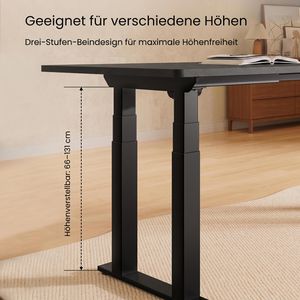 Produktbild für Schreibtisch FlexiSpot E7B Plus, schwarz / schwarz