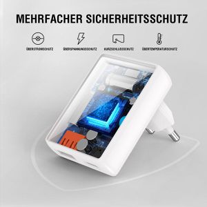 Produktbild für USB-Ladegerät 4smarts FlatPlug Duos GaN 1C+1A, 20 Watt