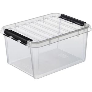 Smartstore Aufbewahrungsbox Plastik Box stapelbar Griffe Deckel transparent 32 L 