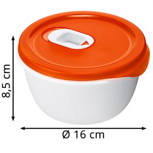 Produktbild für Mikrowellengeschirr Rotho Micro Clever weiß/rot aus Kunststoff