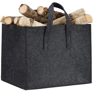 Kaminholztasche Relaxdays 10021970, anthrazit