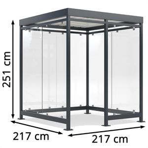 Produktbild für Personenunterstand WSM Köln K2 b/c, anthrazit, aus Metall