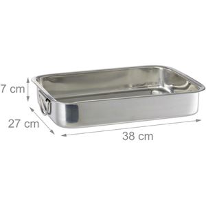 Produktbild für Auflaufform Relaxdays 10024735, Set, silber, aus Edelstahl