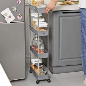 Produktbild für Nischenregal Songmics KSC008G01, grau, mit Rollen