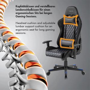 Produktbild für Gaming-Stuhl LogiLink EO0076, mit RGB-Beleuchtung