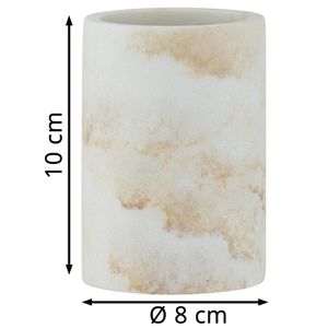 Produktbild für Zahnputzbecher Wenko Odos, gold-weiß, aus Kunststein