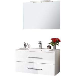 Waschtisch Fackelmann B.clever, mit Spiegel, hängend, weiß