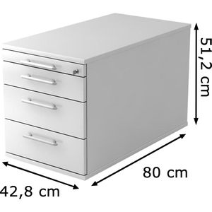 Produktbild für Rollcontainer Hammerbacher N-Serie, Holz, weiß
