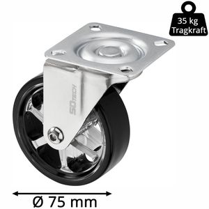 Produktbild für Möbelrolle SO-TECH RAPID 129887, mit Anschraubplatte