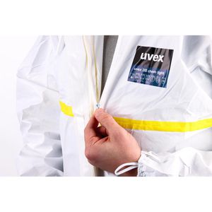 Produktbild für Schutzanzug Uvex 3B chem light Overall, weiß-gelb