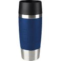 Isolierbecher Emsa Travel Mug 513357, 360 ml hält 4h warm, Edelstahl doppelwandig, blau