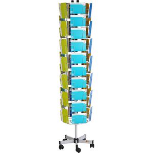 Produktbild für Prospekthalter Fluhr KK 51, drehbar, silber