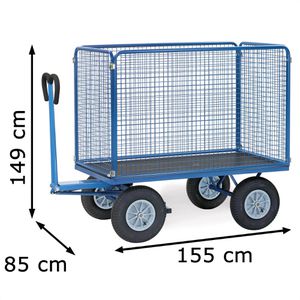 Produktbild für Handwagen Fetra 6444L, mit 4 hohen Gitterwänden
