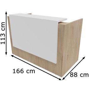 Produktbild für Empfangstheke Quadrifoglio Z2C73, weiß / ulme