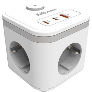 Steckdosenwürfel Fellowes 100137168, mit Schalter, weiß