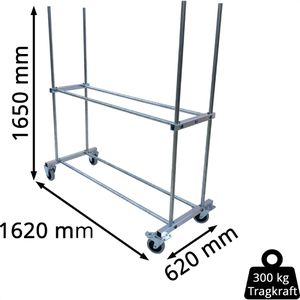 Produktbild für Reifenwagen Bertele Basic, aus Metall, silber, für 12 Reifen