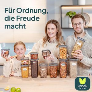 Produktbild für Vorratsdose uandu grau, aus Kunststoff