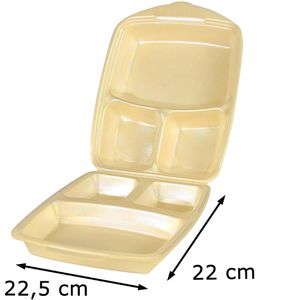 Produktbild für Menüboxen Papstar 12045, beige, aus Polystyrol XPS