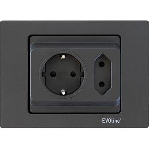 Produktbild für Einbausteckdose EVOline Spin, mit 2,5 m Kabel, klappbar