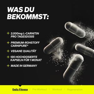Produktbild für Aminosäuren natural-elements L-Carnitin, 120 Kapseln