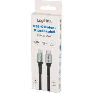 Produktbild für Ladekabel LogiLink CU0420, schwarz, 0,3m
